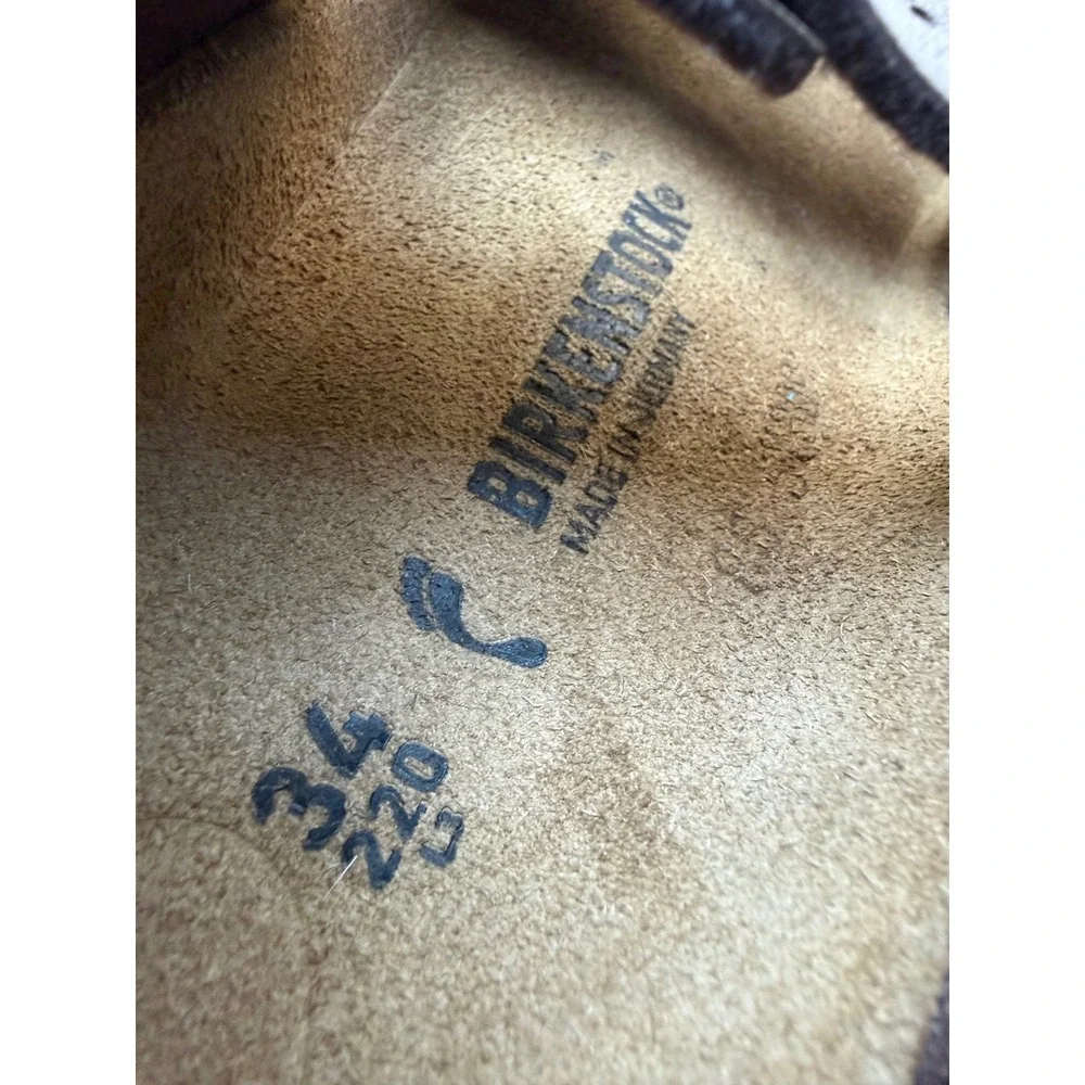 Birkenstock Arizona Sandals 34 L3 Mocha Brown Birko-Flor Two Strap Slides